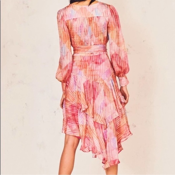 LoveShackFancy Meridian Dress NWT rainbow cloud size 4 small 100% silk - Picture 8 of 8